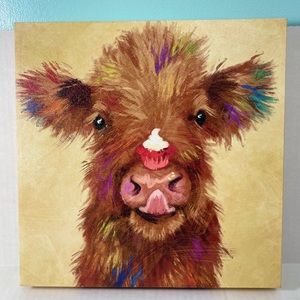 colorful cow wall decor